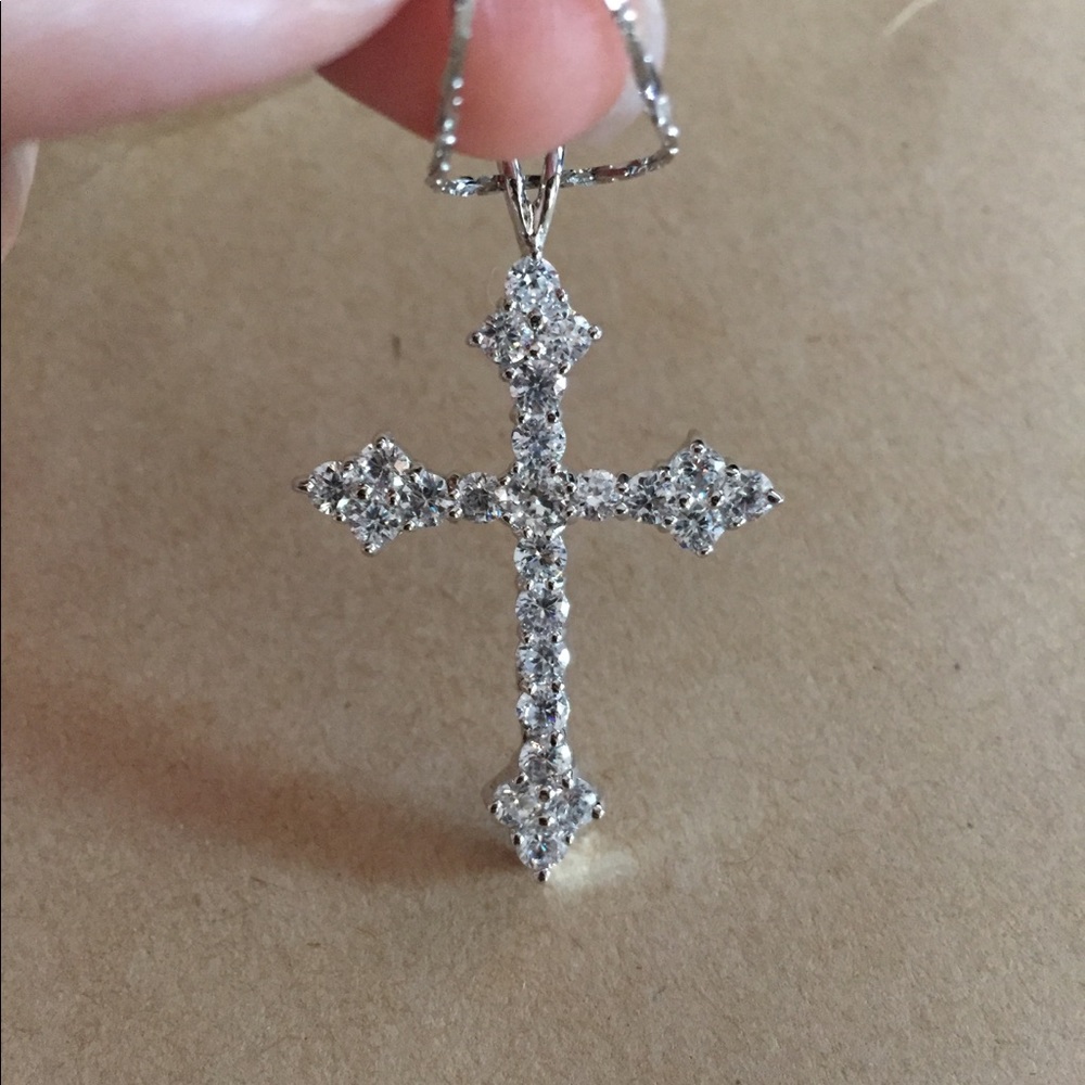 925 silver crystal cross